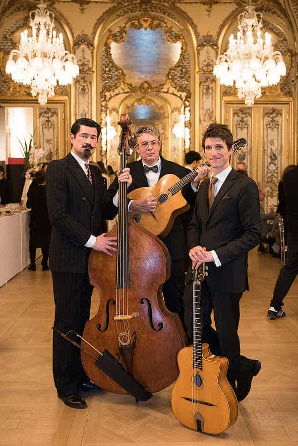 Trio de musiciens jazz pour l'animation d'un événement professionnel.